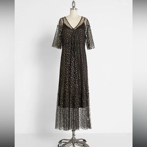 ModCloth black Shimmer and Swish Midi Dress